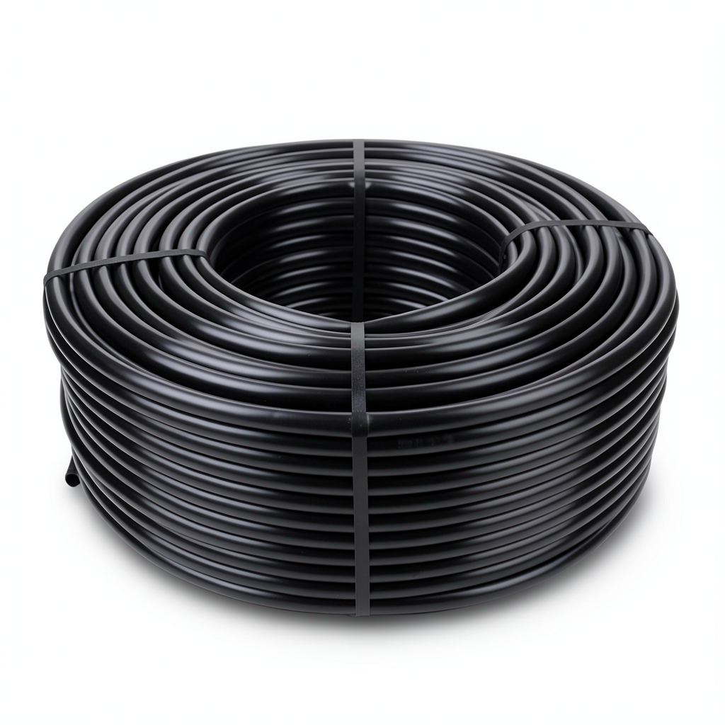 HDPE Plastic Coil Pipe Pressure 16 Bar PE 100 Outer Diameter 90 mm Thickness 8.2 mm Black