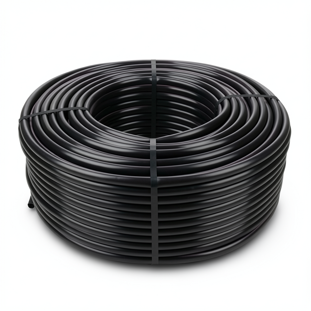 لفة أنابيب HDPE ضغط 16 بار PE 100، قطر 125 مم SDR 33، لون أسود