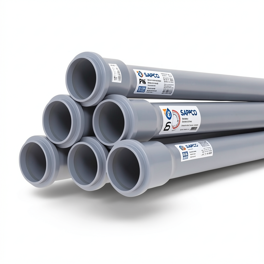 UPVC Pipes PN 6 Bar Size 125 mm Thickness 3.7 mm Gray Color | SAPPCO