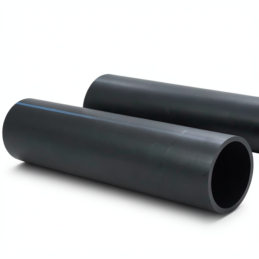 HDPE Plastic Pipe 16 Bar Pressure PE 100, 225 mm Outer Diameter, SDR 33 Black