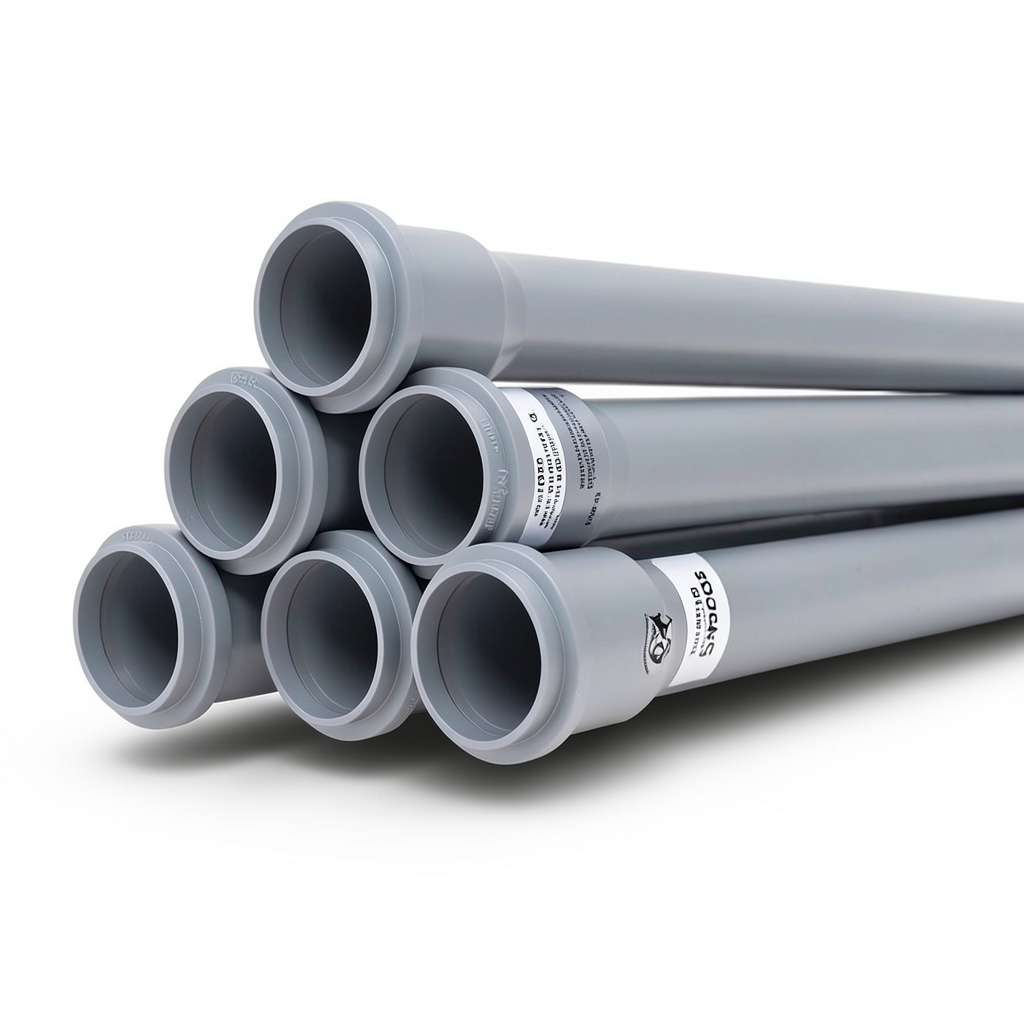 UPVC Pipes PN 6 Bar Size 50 mm Thickness 1.8 mm Gray Color | SAPPCO