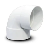 كوع UPVC زاوية °90 مقاس 8 إنش أبيض، جدول 40