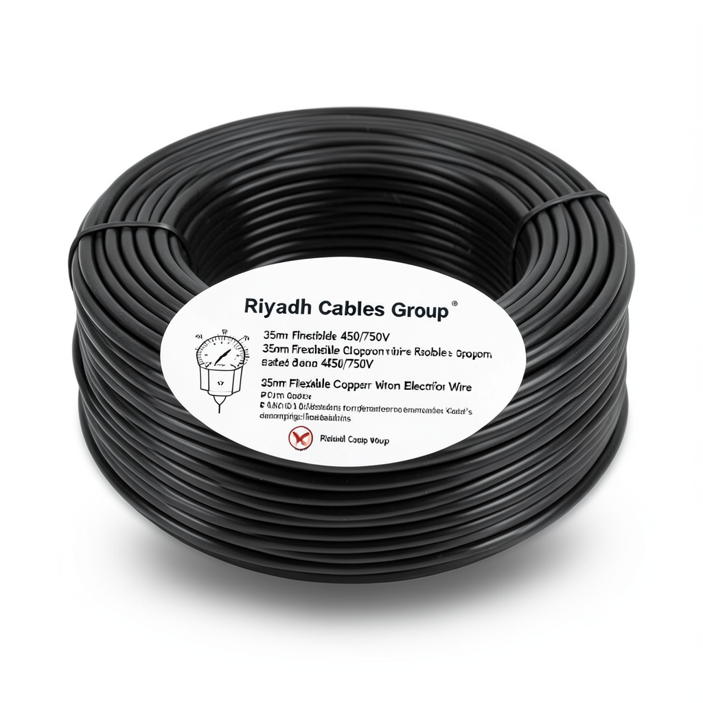 35mm Flexible Copper Electric Wire, 450/750V, 100m Coil, Black | Riyadh Cables Group