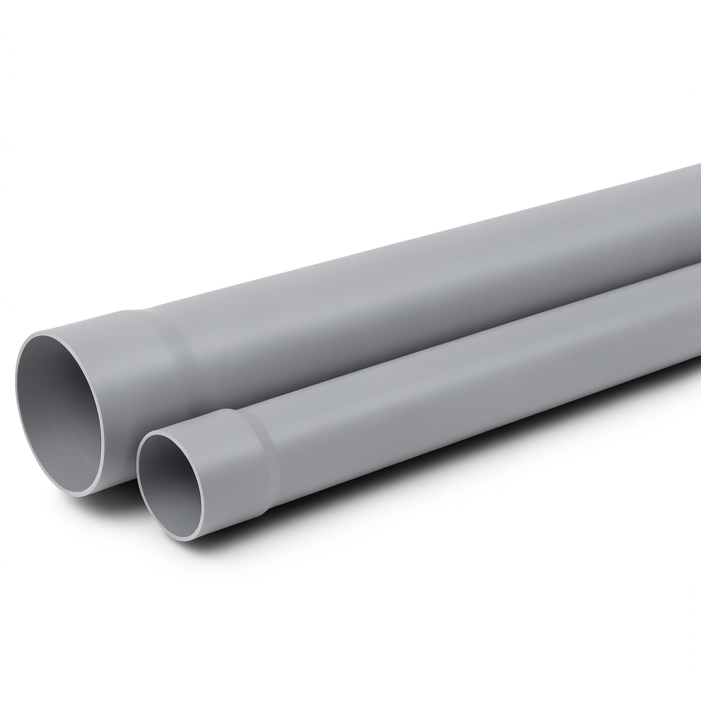 أنابيب بلاستيك UPVC مقاس 3 إنش ضغط اسمي 125 psi سمك 3.25 مم لون رمادي