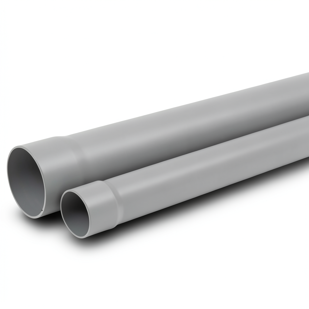 أنابيب UPVC ضغط اسمي 125 psi مقاس 4 إنش سمك 4.01 مم لون رمادي