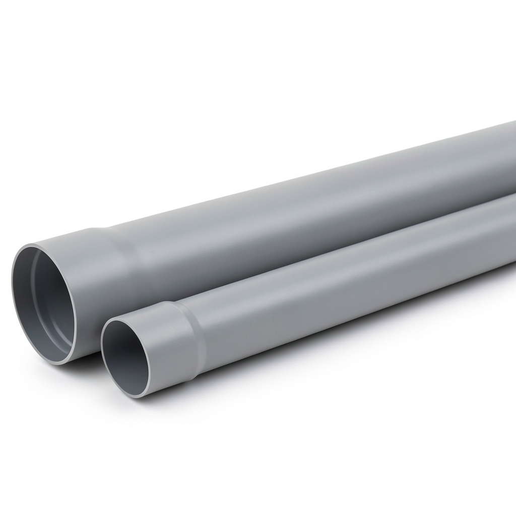 مواسير بلاستيك UPVC مقاس 6 إنش ضغط 125 psi سماكة 5.79 ملم لون رمادي