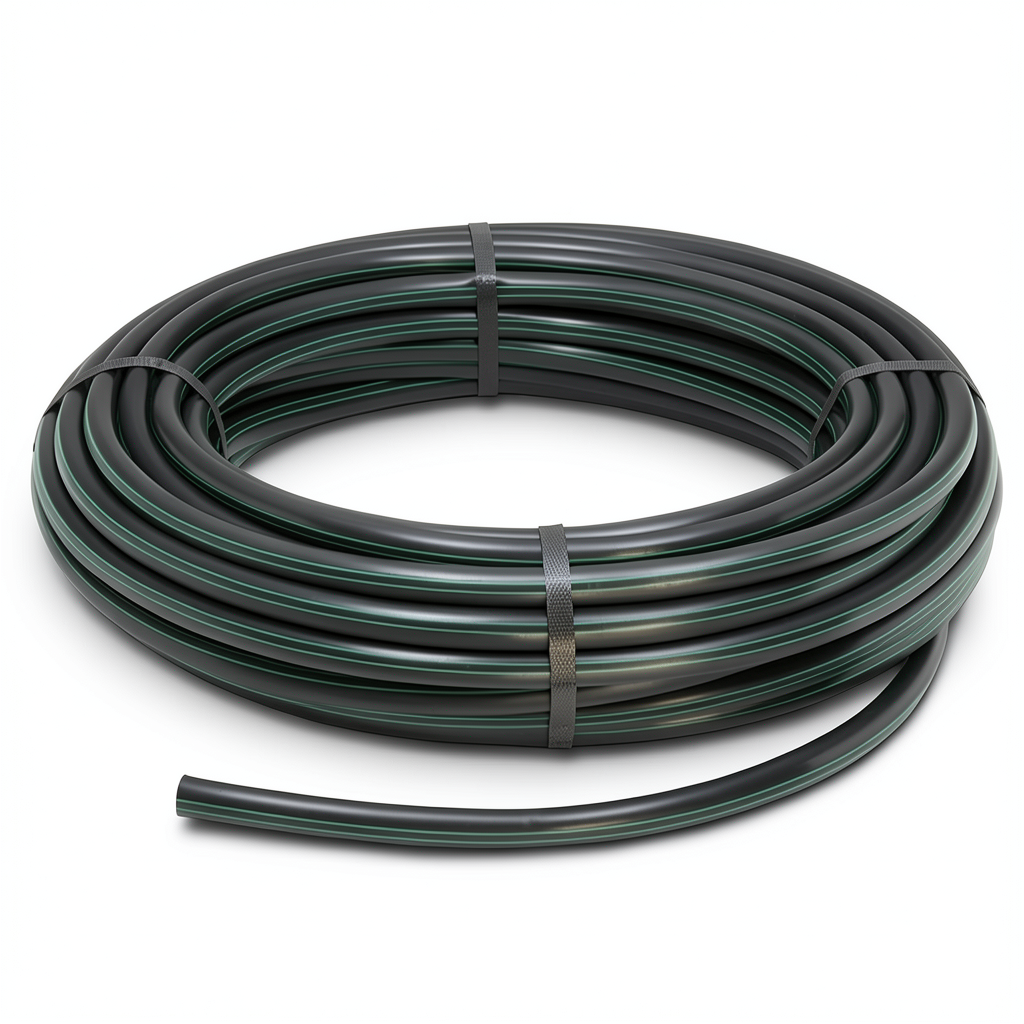 لفة أنابيب HDPE ضغط اسمي 3.9 بار PE 63 قطر خارجي 40 مم SDR 21 لون أسود
