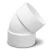 UPVC Plastic Elbow 45° 1 ½ inch White Color - Image 1