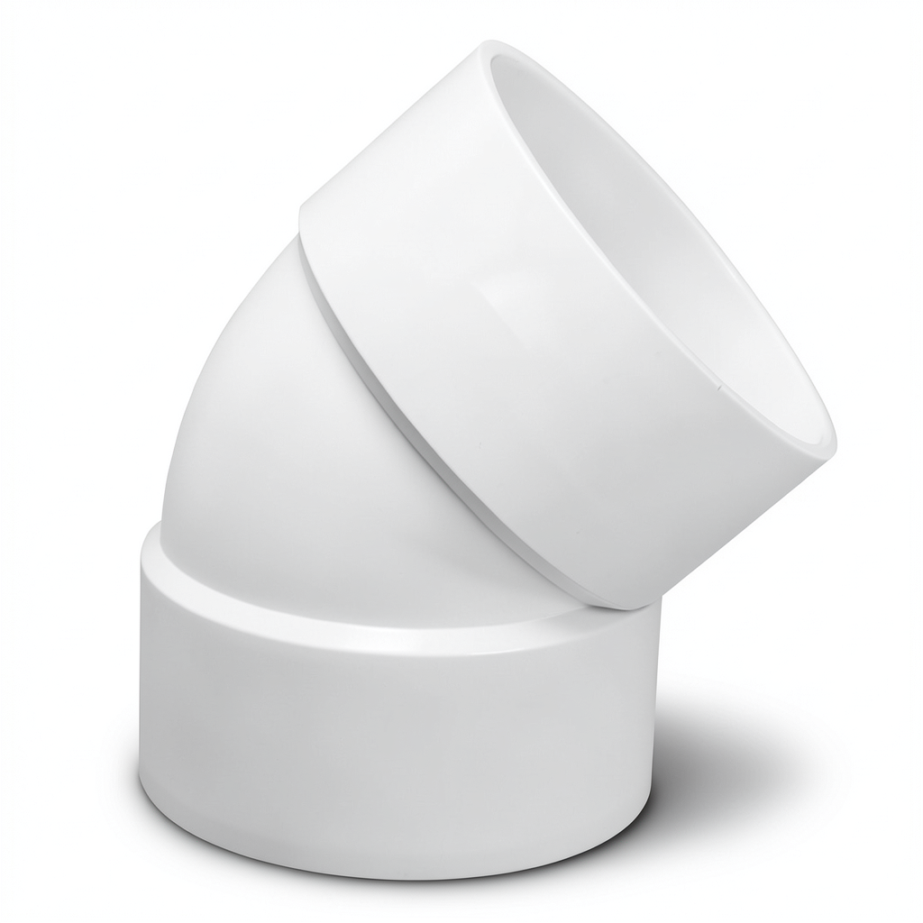 UPVC Plastic Elbow 45° 1 ½ inch White Color