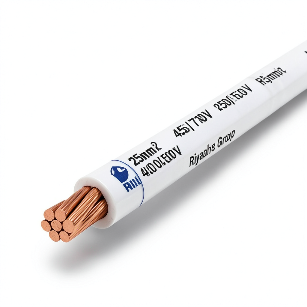 Stranded Wire 25mm² 450/750V Copper Conductor PVC Insulation White | Riyadh Cables Group