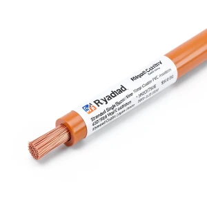 لفة سلك مفرد مجدول 10mm 450/750V موصل نحاس عزل PVC لون برتقالي | مجموعة كابلات الرياض