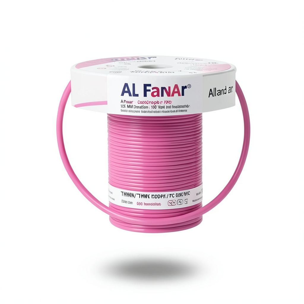 كابل نحاس THHN/THWN معزول PVC 105° قطر 3.4 مم 600 فولت طول 2500 قدم وردي | شركة الفنار