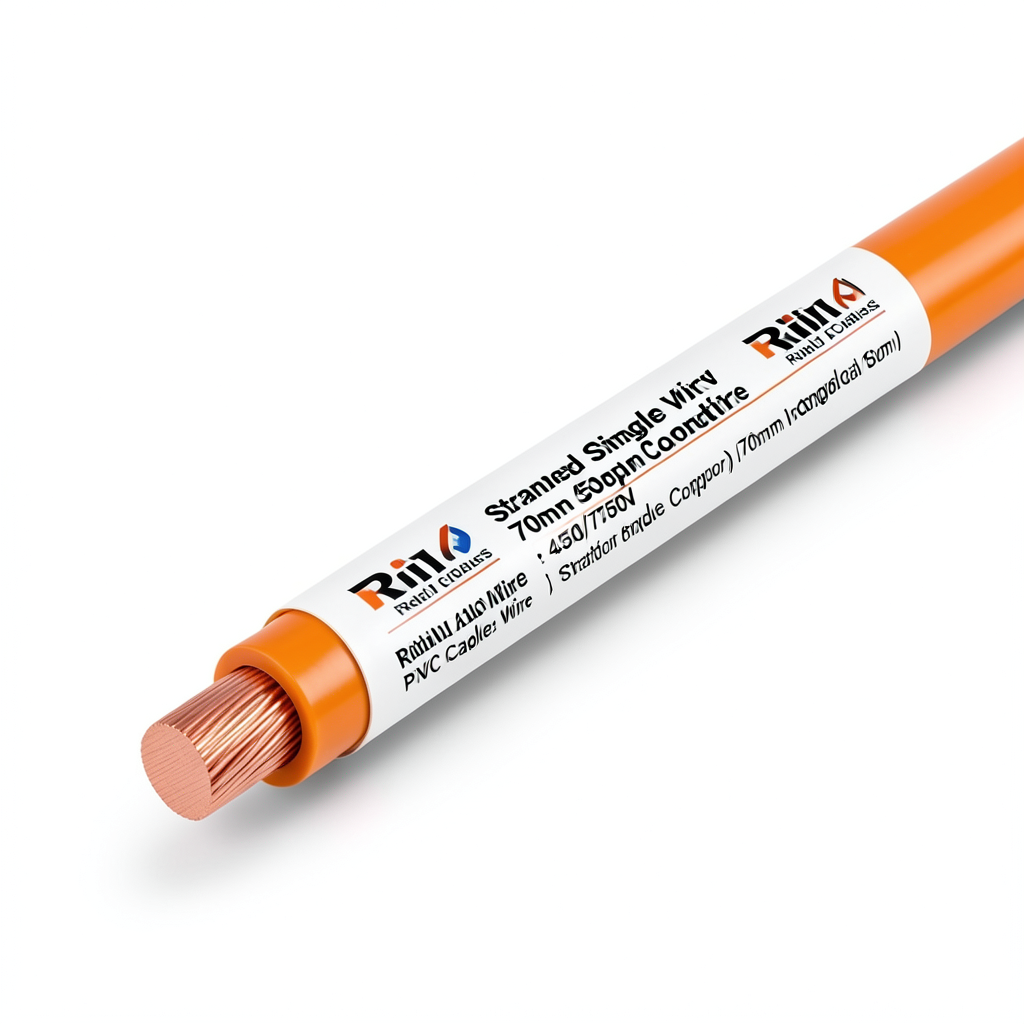 سلك مفرد مجدول 70mm 450/750 فولت موصل نحاس معزول PVC لون برتقالي | مجموعة كابلات الرياض