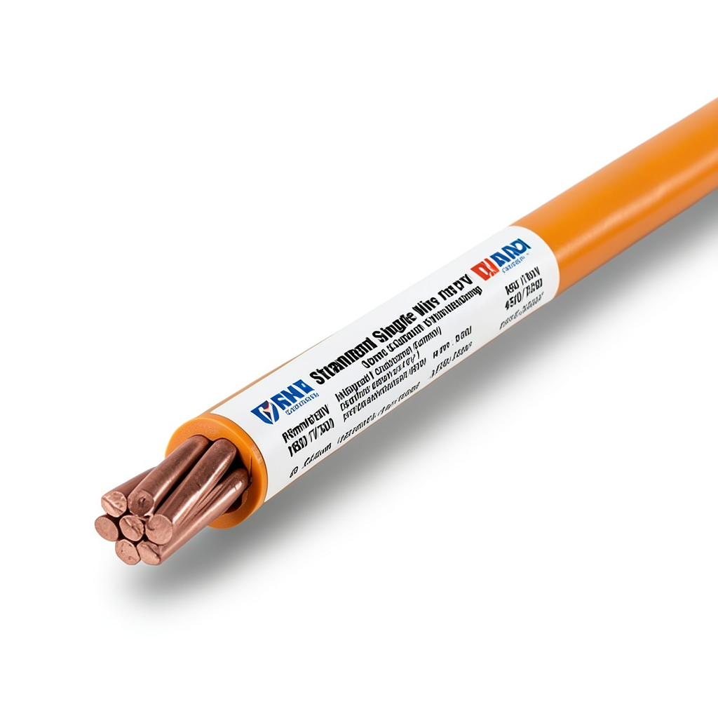سلك مفرد مجدول 185mm 450/750 فولت موصل نحاس معزول PVC لون برتقالي | مجموعة كابلات الرياض