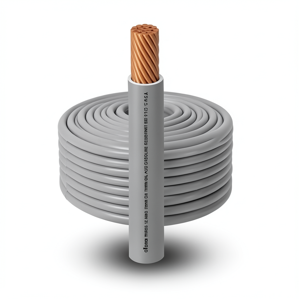 كابل نحاس THHN/THWN معزول PVC 105°  قطر 13.8 مم 600 فولت 500 قدم رمادي | شركة الفنار