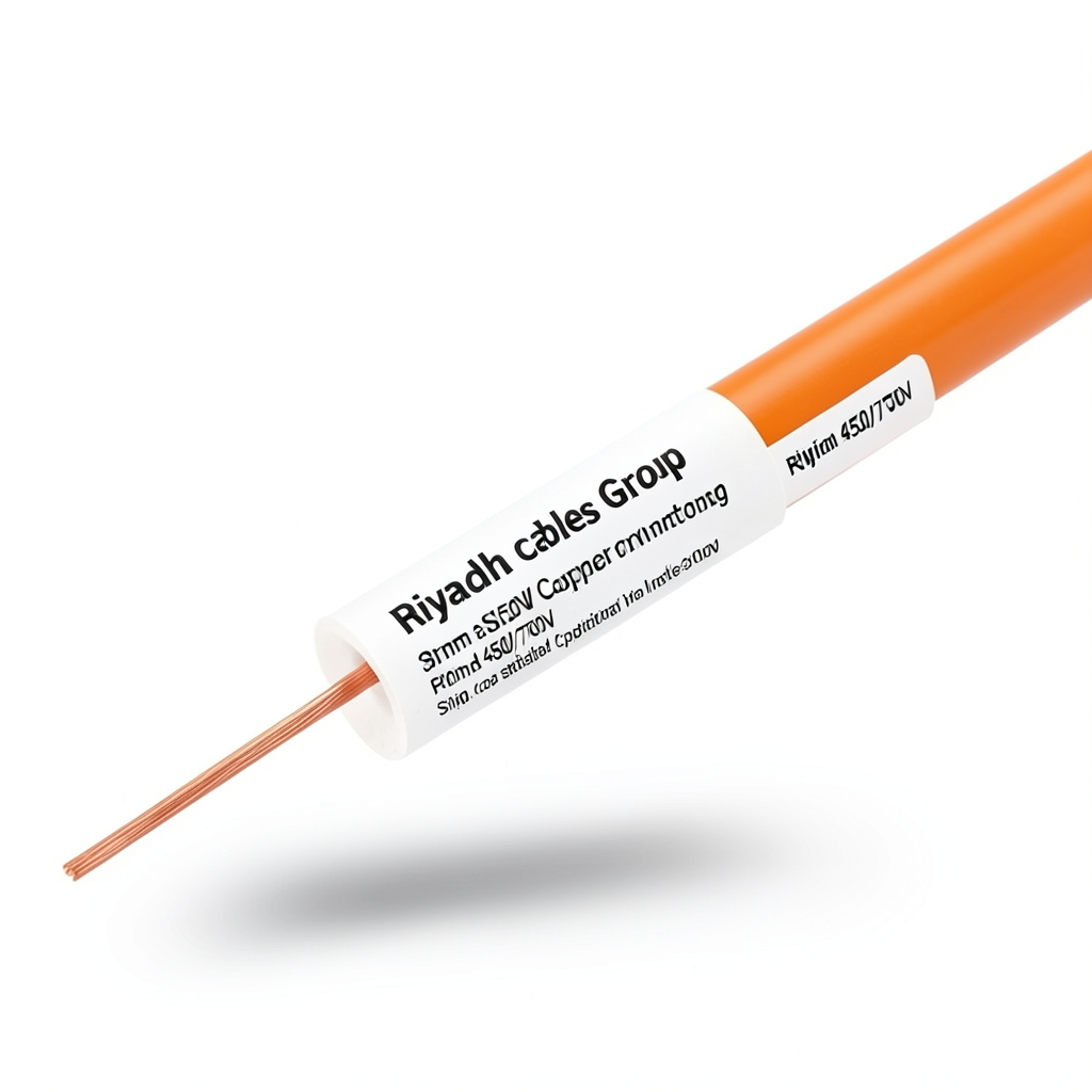 سلك كهرباء مفرد مجدول 300 مل 450/750 فولت موصل نحاس معزول PVC لون برتقالي | مجموعة كابلات الرياض