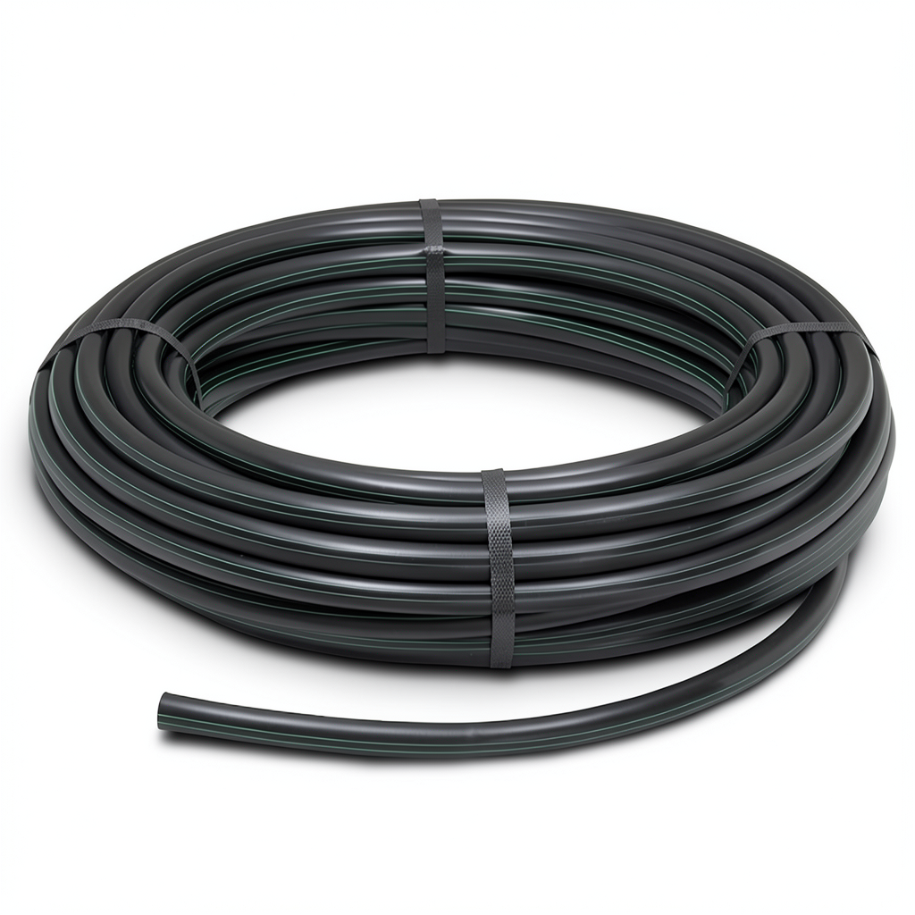 لفة أنابيب بلاستيك HDPE ضغط 3.9 بار PE 63 قطر خارجي 75 مم SDR 21 لون أسود