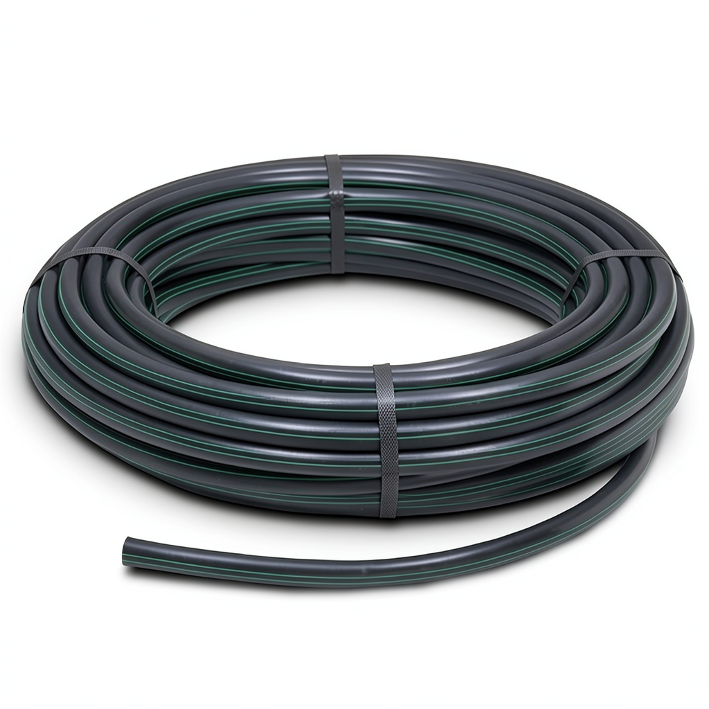 لفة أنابيب بلاستيك HDPE ضغط 3.9 بار PE 63 قطر 140 مم SDR 21 لون أسود