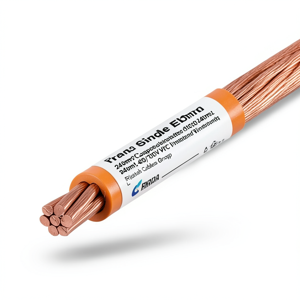 Stranded Single Electric Wire 240mm2 450/750V Copper Conductor PVC Insulated Orange | Riyadh Cables Group