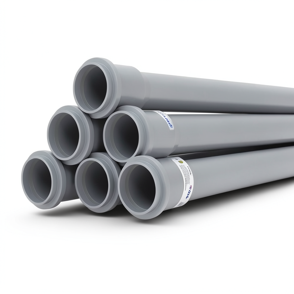 UPVC Pipes PN 10 Bar Size 75 mm Thickness 3.6 mm Gray Color | SAPPCO