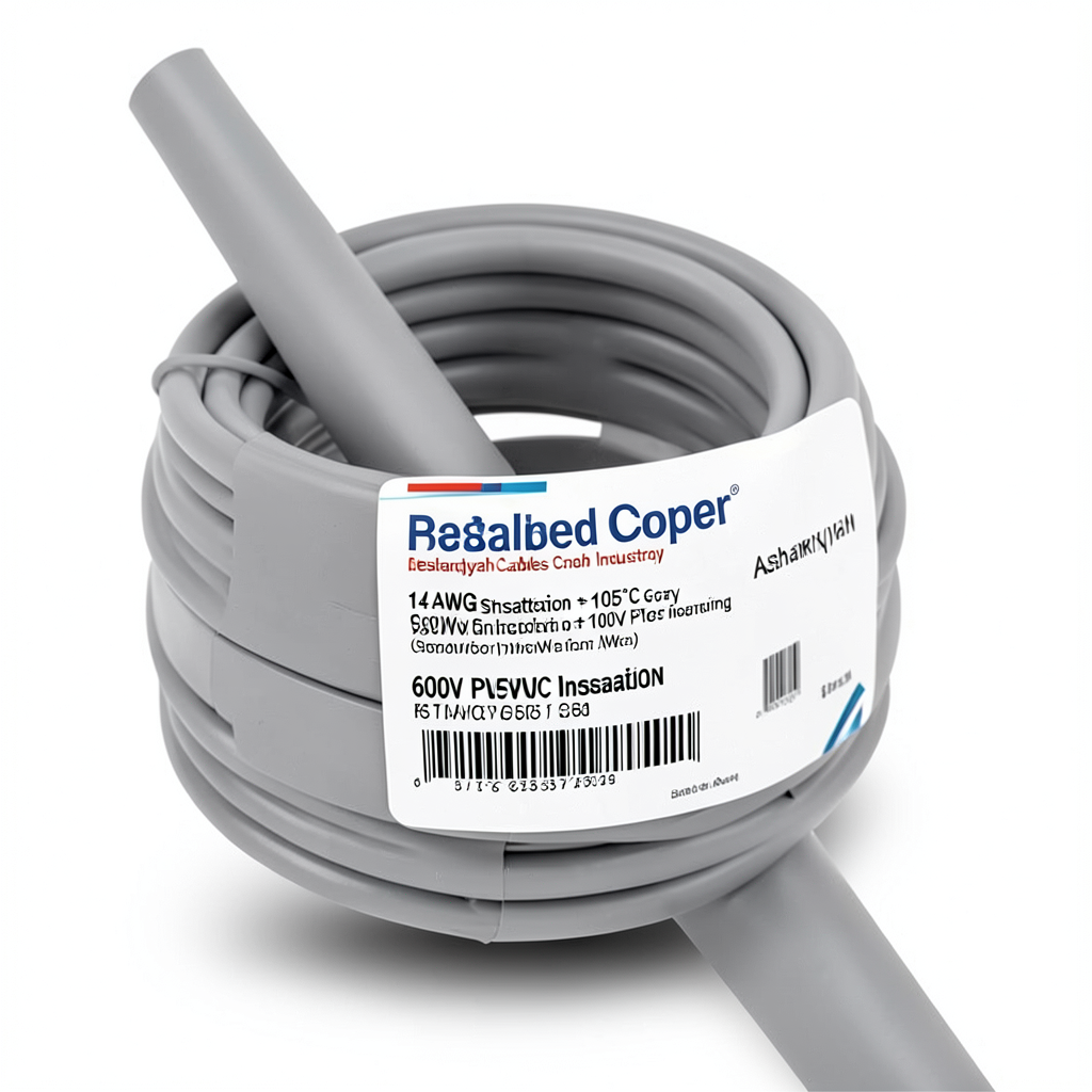 14 AWG Stranded Copper Electrical Wire, 600V PVC Insulation +105°C Gray | Asharqiyah Cables Company for Industry