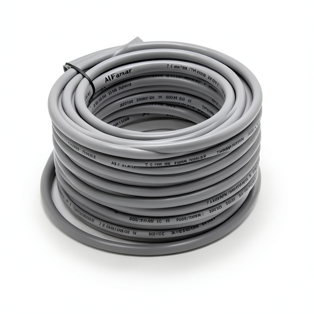كابل نحاس THHN/THWN قطر 7.6 مم 600 فولت 500 قدم معزول PVC رمادي | شركة الفنار