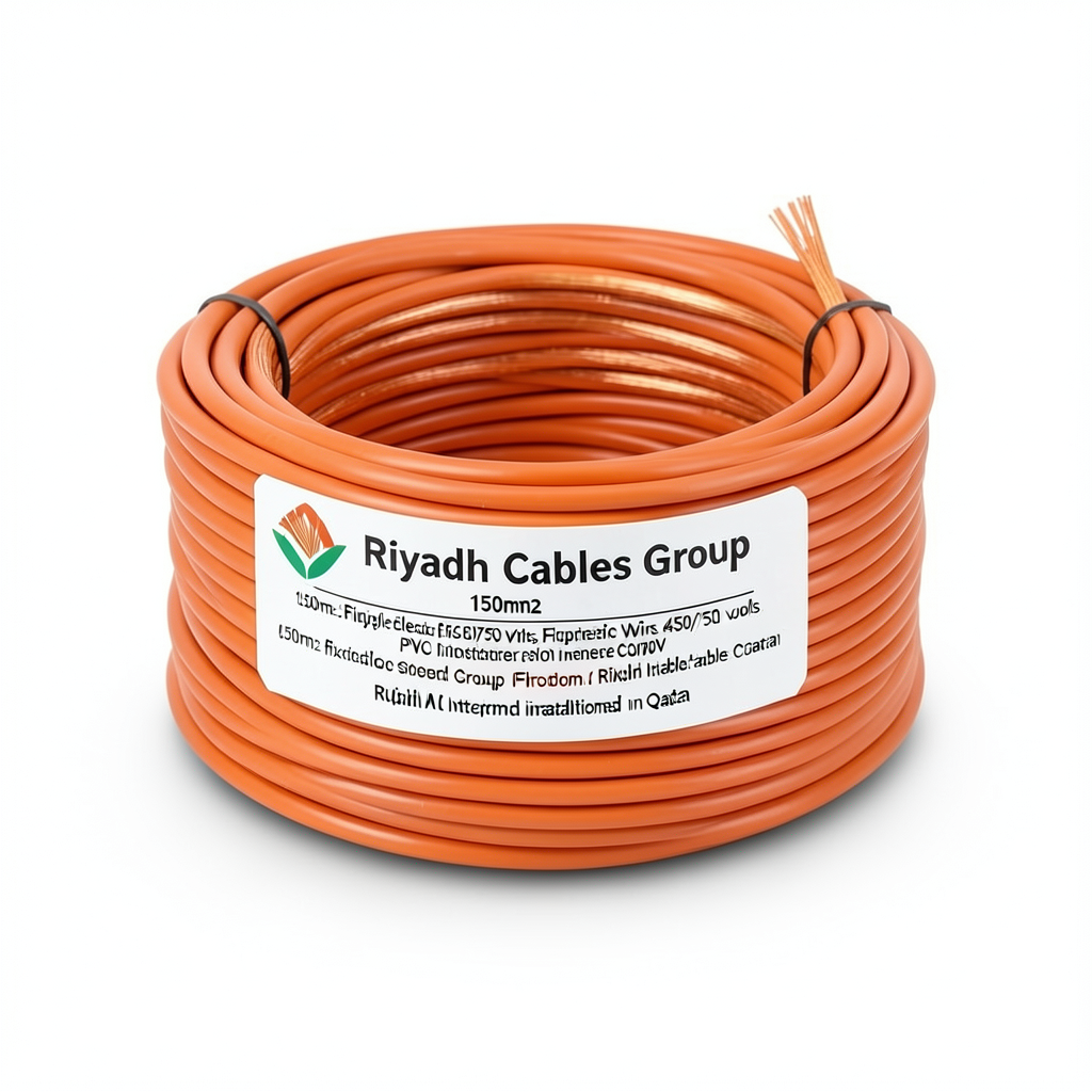 150mm2 Single Electric Wire 450/750 volts, Flexible Copper Conductor PVC Insulated, Orange Color | Riyadh Cables Group