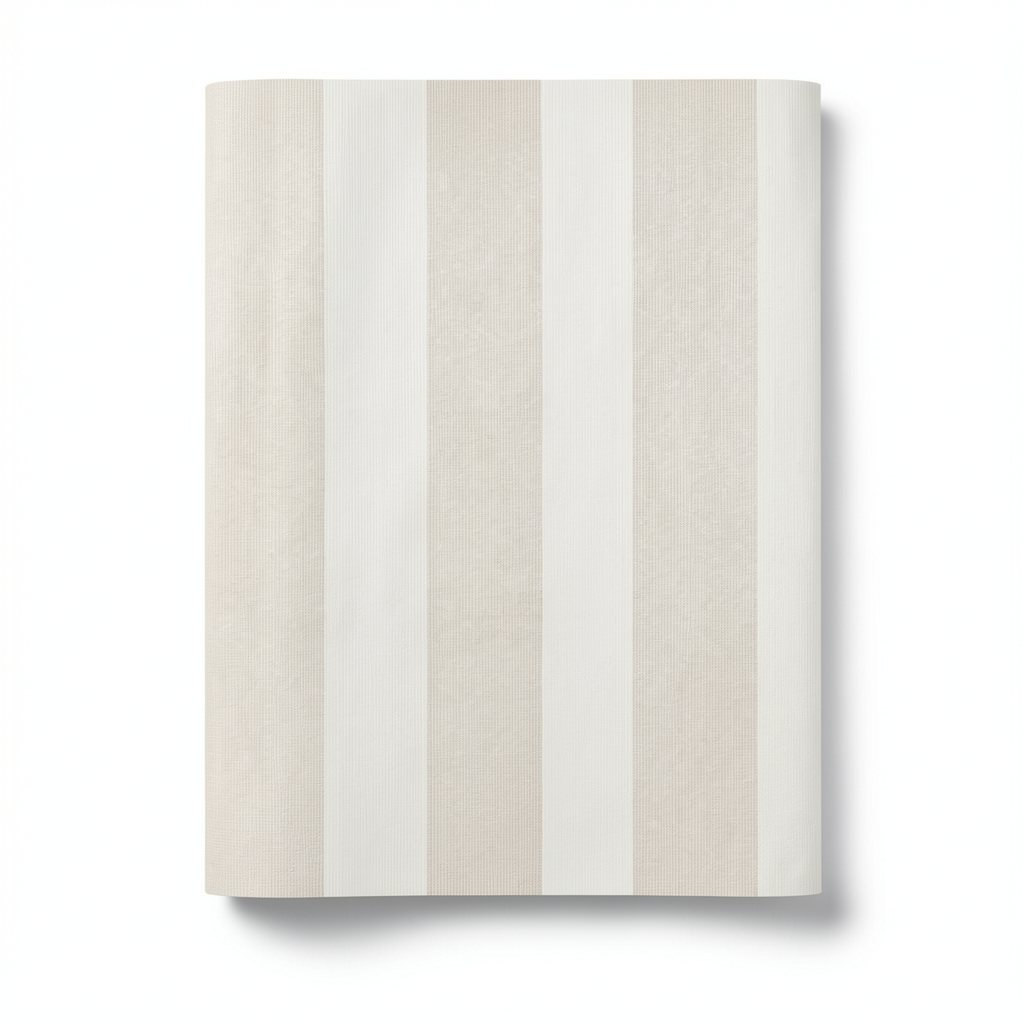 Italian Wallpaper Striped Design 10m x 1.06m, Beige, Model 700028