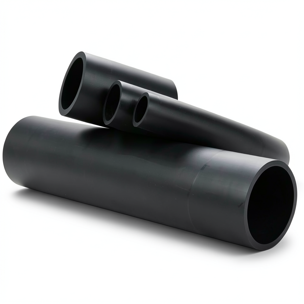 HDPE Pipe Pressure 16 Bar PE 100 Outer Diameter 560 mm Thickness 50.8 mm Black