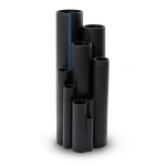 HDPE Plastic Pipe Pressure 12.5 Bar PE 100 Size 110 mm Thickness 8.1 mm Black