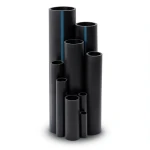 HDPE Plastic Pipe Pressure 3.2 Bar PE 80 Size 110 mm Thickness 2.7 mm Black