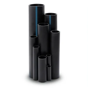 HDPE Plastic Pipe Pressure 3.2 Bar PE 80 Size 110 mm Thickness 2.7 mm Black