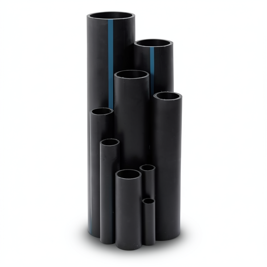 مواسير بلاستيك HDPE ضغط 3.2 بار PE 80 مقاس 110 ملم سمك 2.7 ملم لون اسود