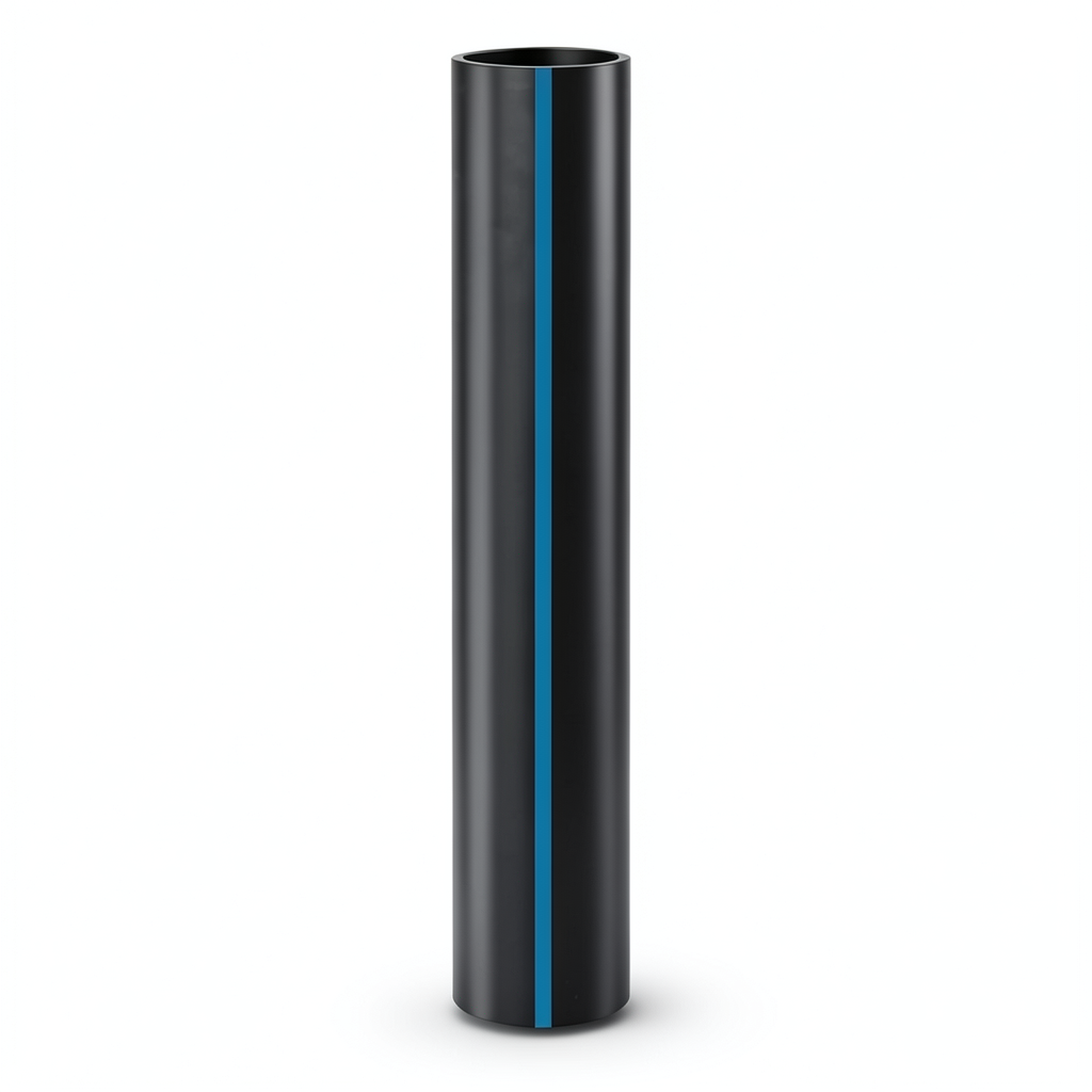 HDPE Plastic Pipe Pressure 12.5 Bar PE 80 Size 32 mm Thickness 2.4 mm Black