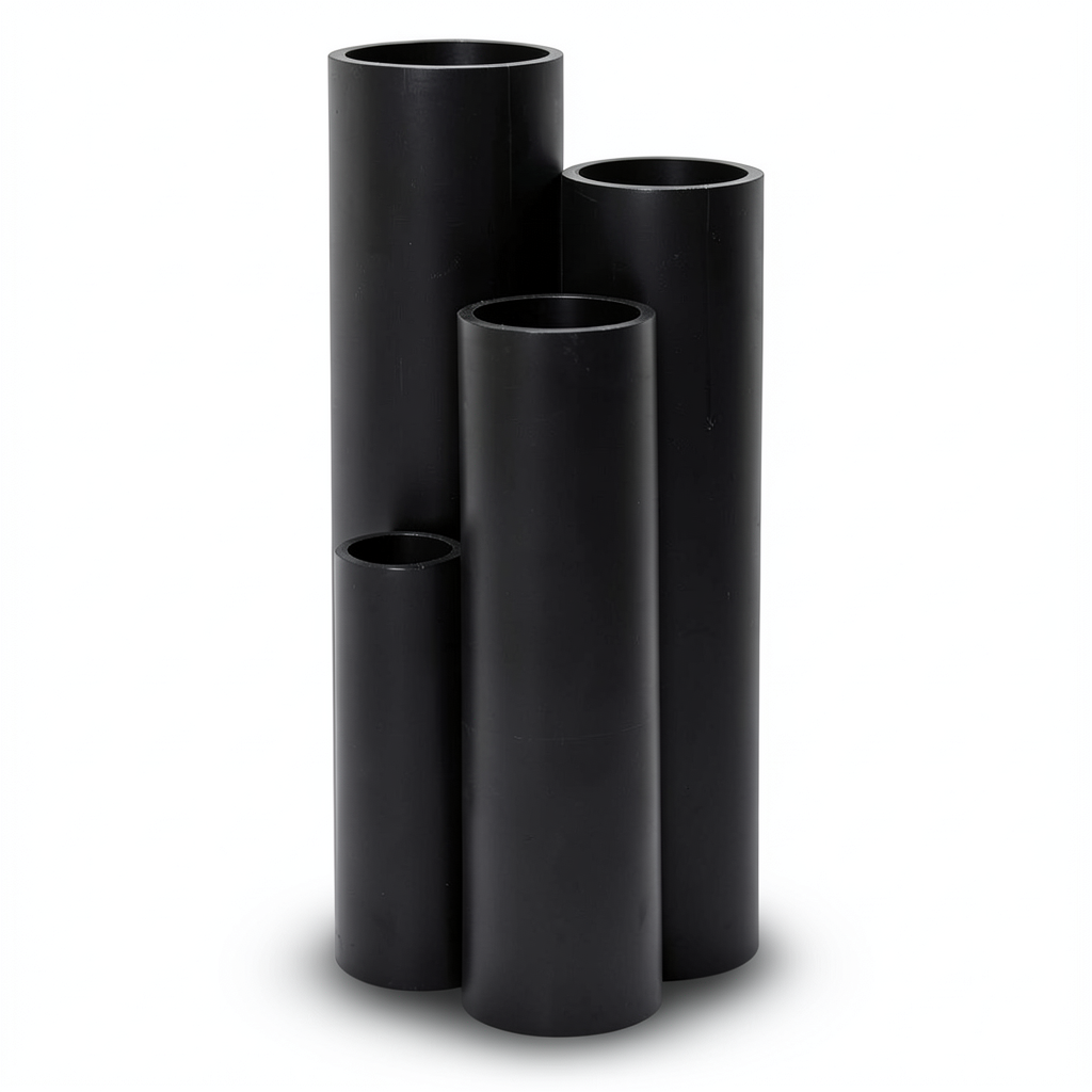 مواسير HDPE ضغط 12.5 بار PE 80 مقاس 450 ملم سمك 33.1 ملم لون أسود