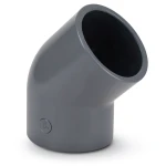 كوع UPVC زاوية 45° مقاس ½ انش لون رمادى غامق