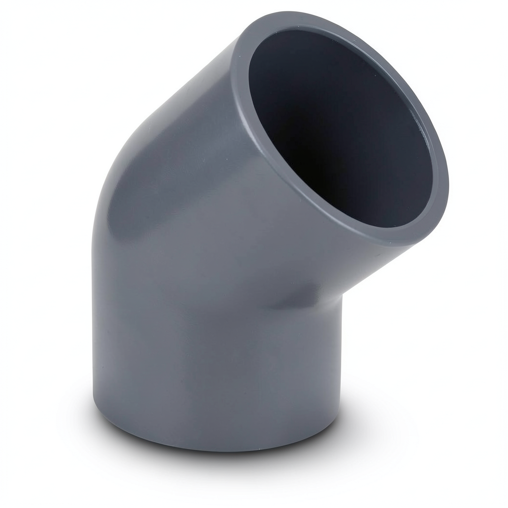 كوع UPVC زاوية 45° مقاس ¾ انش لون رمادى غامق