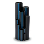 مواسير بلاستيك HDPE ضغط 12.5 بار PE 80، قطر خارجي 160 مم، سمك 11.8 مم، لون اسود