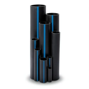 HDPE Plastic Pipe Pressure 12.5 Bar PE 80, 160 mm OD, 11.8 mm Thickness, Black