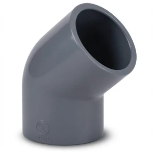 كوع UPVC زاوية 45° مقاس 1¼ انش رمادي غامق، جدول 80