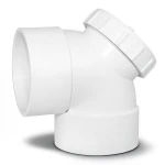 كوع UPVC زاوية °90 بباب مقاس 6 انش ابيض