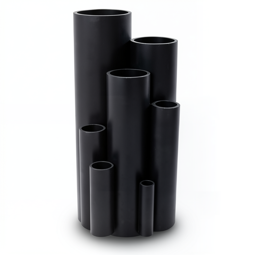 High Density Polyethylene Pipe PN 12.5 Bar PE 80 Outer Diameter 75 mm Thickness 5.6 mm Black
