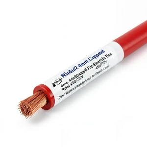 لفة سلك الرياض 4 مم2 نحاس مجدول كهربائي 450/750 فولت عزل PVC أحمر، طول 100 متر | مجموعة كابلات الرياض