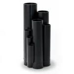 HDPE Plastic Pipe Nominal Pressure 12.5 Bar PE 63, 200 mm OD, 14.7 mm Thickness, Black