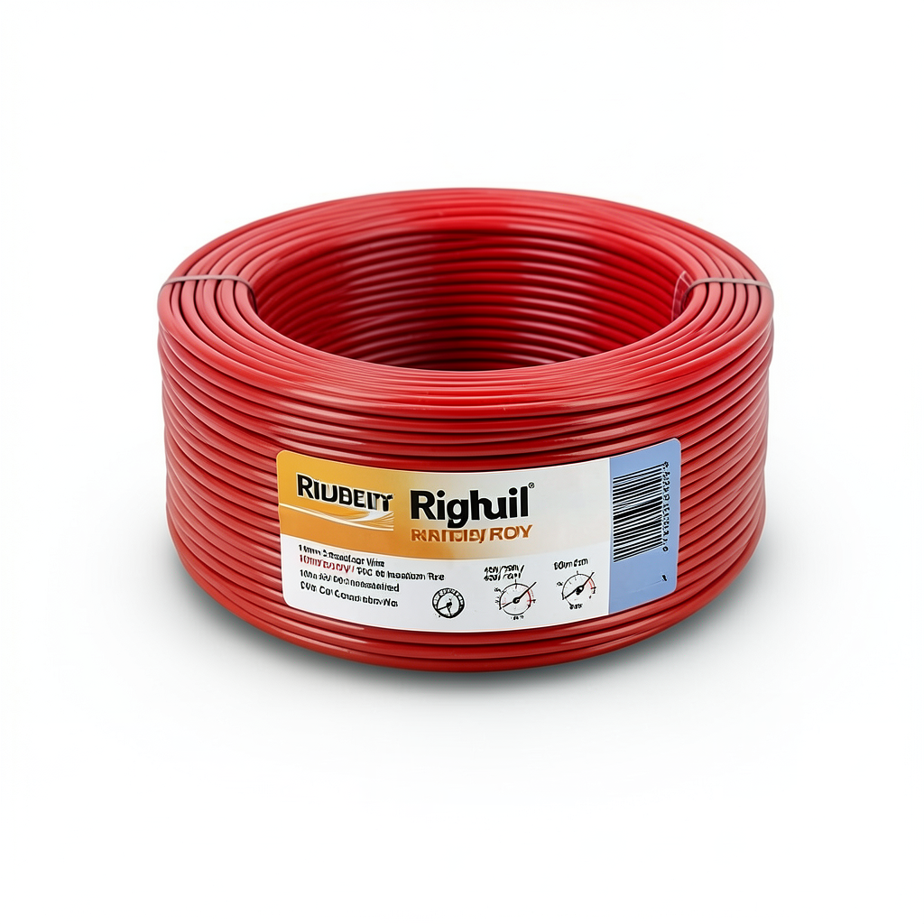 Riyadh 10mm2 Stranded Copper Wire 450/750V PVC Insulation Red, 100m Coil | Riyadh Cables Group