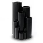 أنابيب HDPE ضغط 12.5 بار PE 80 مقاس 225 mm سمك 16.6 mm لون أسود