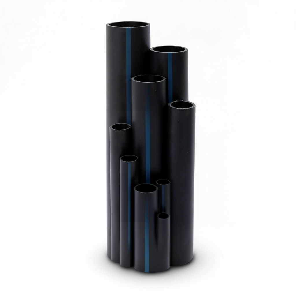 HDPE Plastic Pipe PN 12.5 Bar PE 80 Size 315 mm Thickness 23.2 mm Black Al Manar