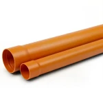 مواسير بلاستيك UPVC ضغط 250 psi مقاس 6 إنش سماكة 11.10 مم لون برتقالي بني