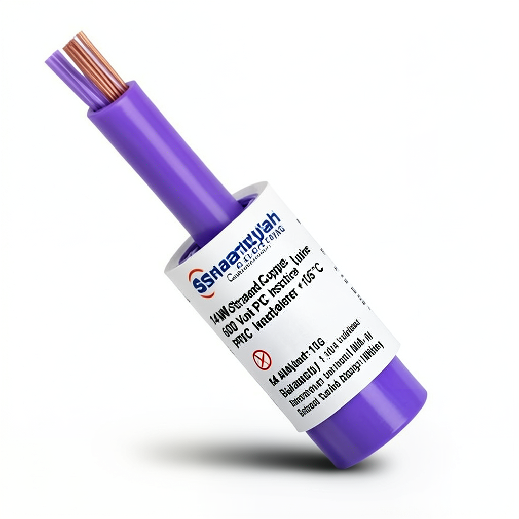 14 AWG Stranded Copper Electrical Wire 600 Volt PVC Insulated +105°C Violet | Asharqiyah Cables Company for Industry