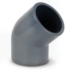 كوع UPVC زاوية 45° مقاس ½ انش لون رمادى غامق